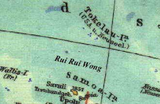 Die (fiktive) Lage von Rui Rui Wong in der Südsee
